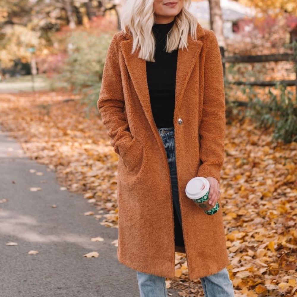 ISO** Longline Teddy Coat from River Island